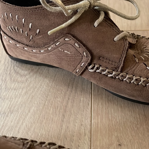 Hush Puppies Leather Moccasin Boho Ankle Laceup Bootie - Picture 10 of 10